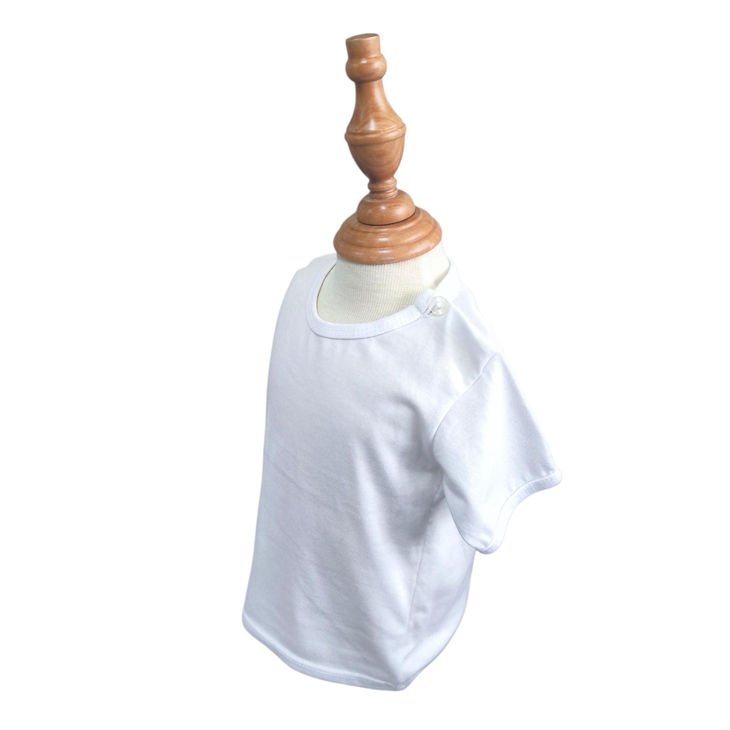 Minnies' & Mimi T-Shirt Button Short Sleeves For New Born Infant 1Pcs Color White Available in Medium and Large