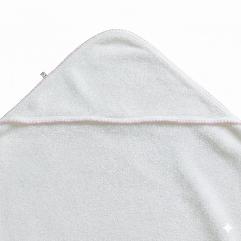 Minnies' & Mimi Cotton Bath Towel with Scallop 27 Inches x 27 Inches Available in Pink or Blue