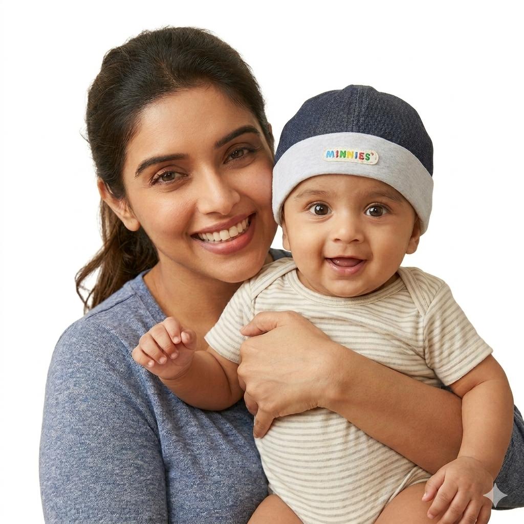 Minnies' & Mimi Toddler Infant Bonnet Dark Denim Outdoor Green,Blue,Yellow,White (FOR BABY AND KIDS)