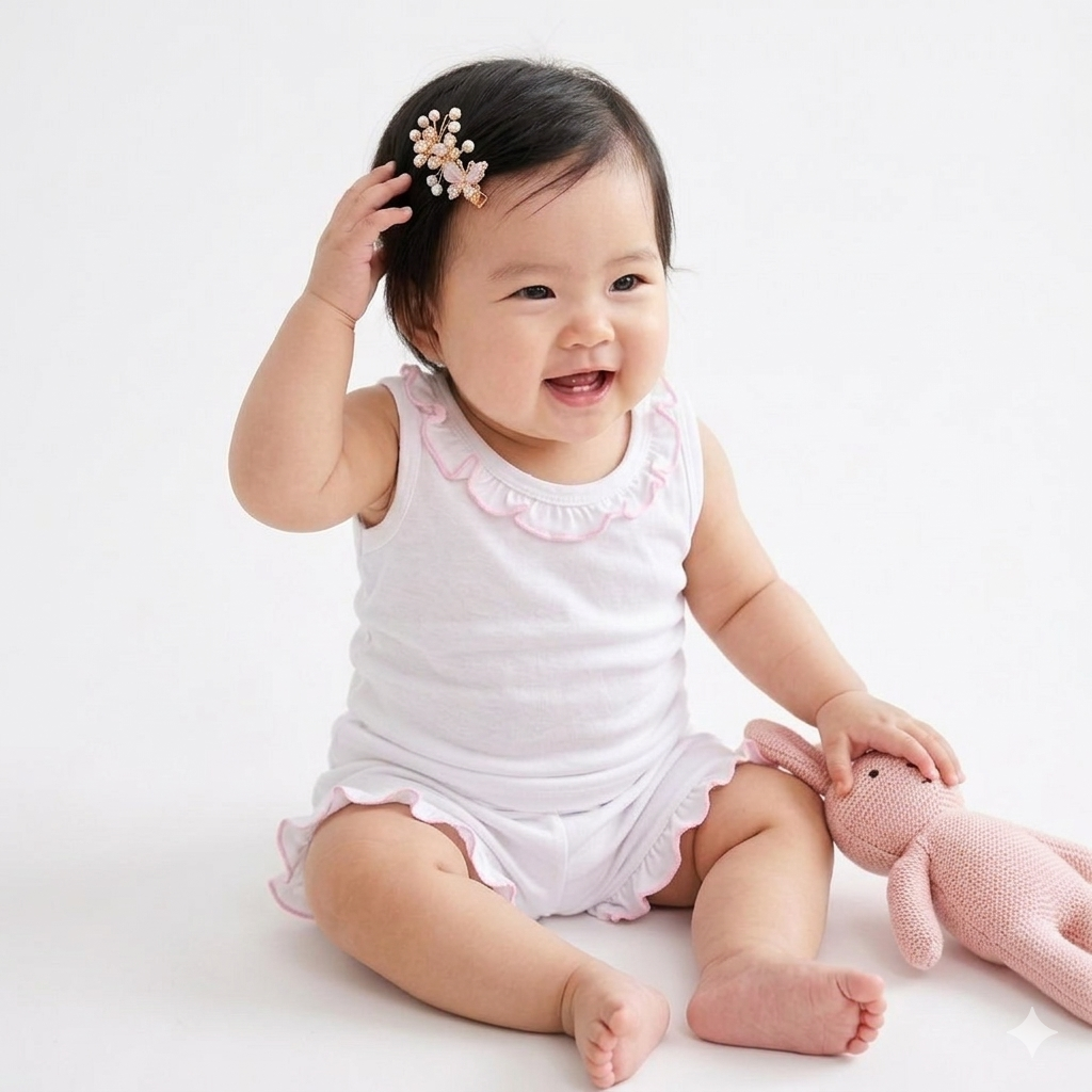 Minnies' & Mimi Cotton Sando/Short Raffles Design 1 SET for (6m-12m old) Available WP Size S,M,L