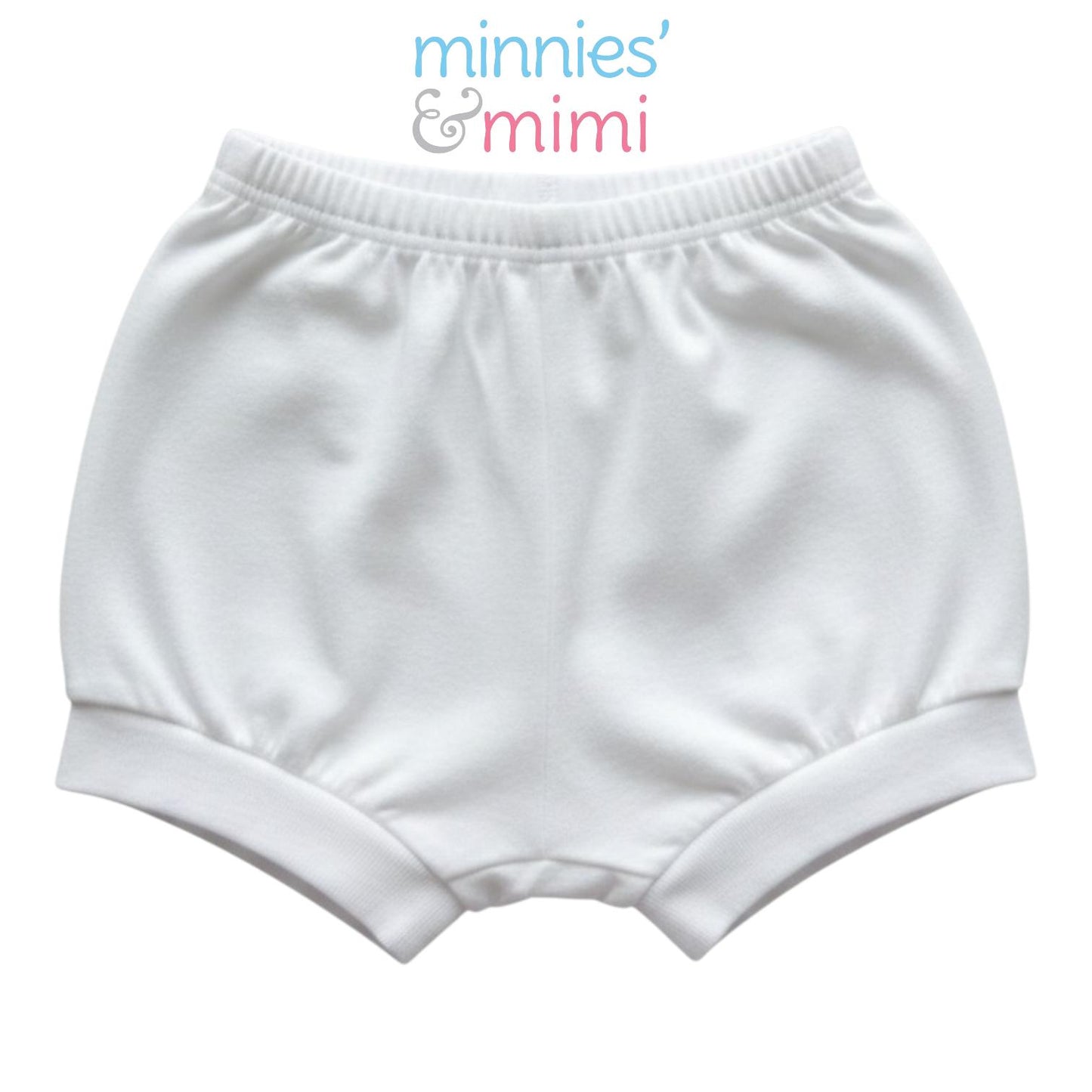 Minnies' & Mimi Stretchable Cotton Shorts with White Cuffs for toddlers 3 months to 24 months (2 years) by 3pcs Available S,M,L