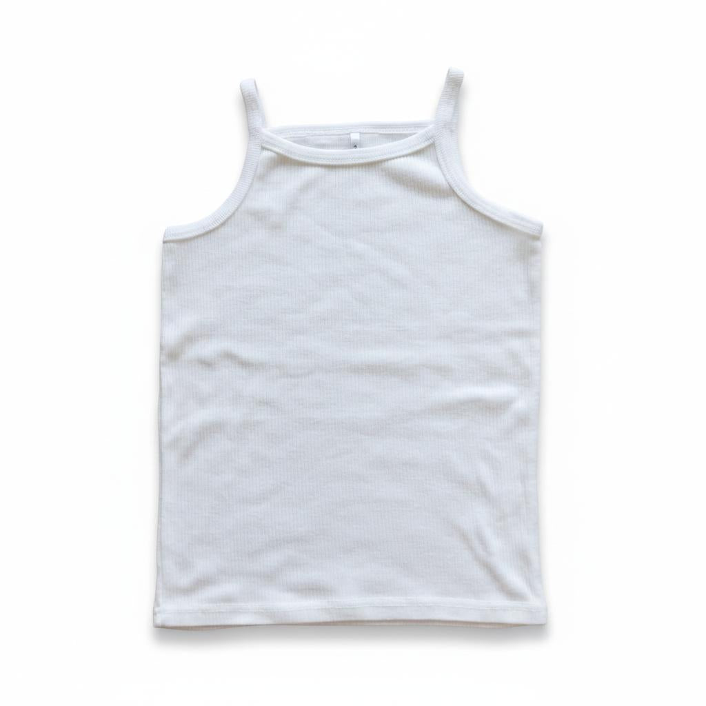 Minnies' & Mimi Stretchable Spaghetti Strap Sando for 1-2 Years Old by 1pcs Available in White or White Pink Size L or XL