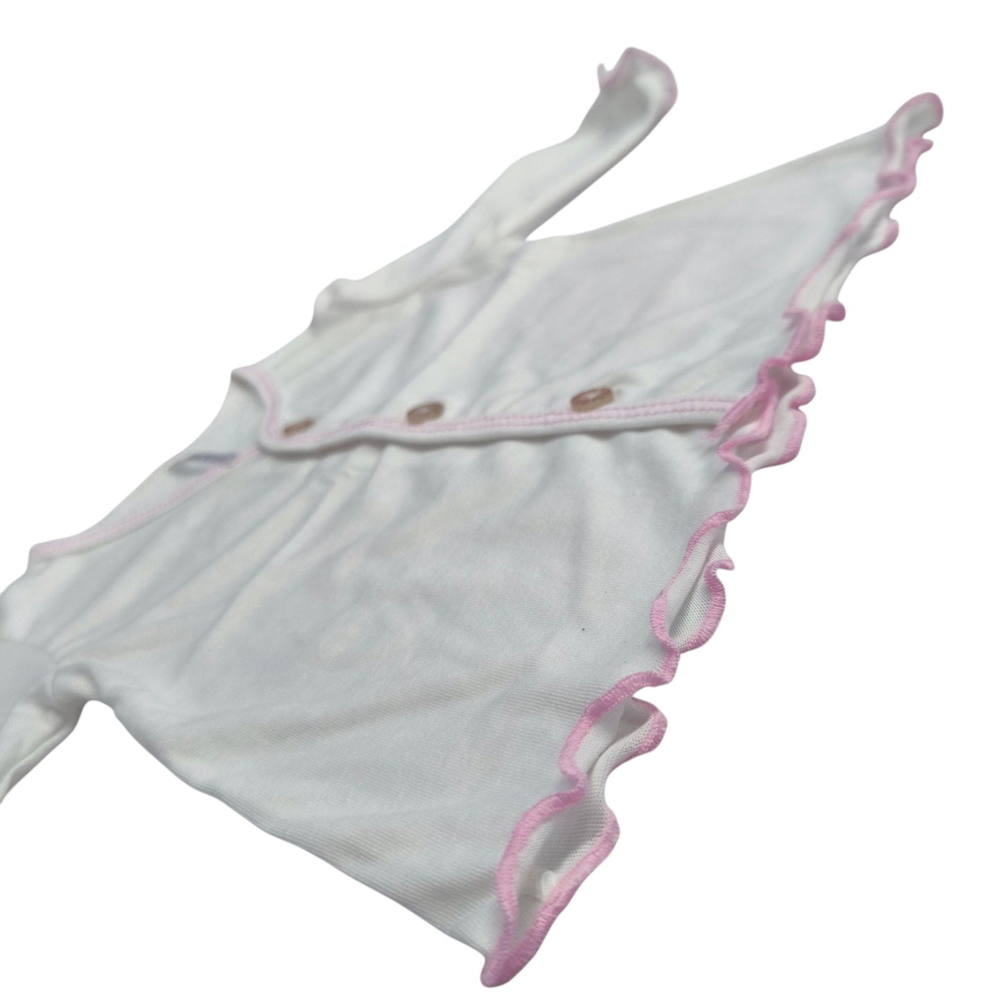 Minnies' & Mimi Front Button Down Long Sleeves with Lettuce Intricacies 1Pcs for New Born Infant 0-3 Months Available in Yellow and Pink Sizes Small Medium Large