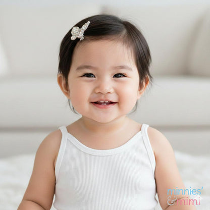 Minnies' & Mimi Stretchable Spaghetti Strap Sando for 1-2 Years Old White or White Pink Piping Free Size 1pcs
