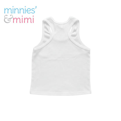 Minnies' & Mimi Stretchable Sando Boxer Design White Color for Babies 6 Months to 3 Yrs old by 3 pcs Available in Sizes S M L
