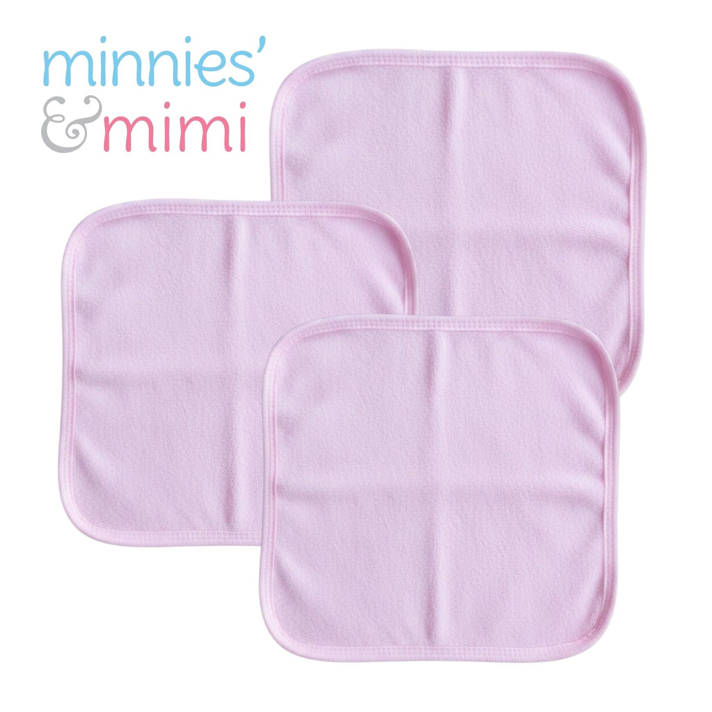 Minnies' & Mimi Cotton Towelette Face Towel for Newborns, Infants, Toddlers (0–6 Months) (6–12 Months)(1–3 Years) Available W,WP,WB 3pcs