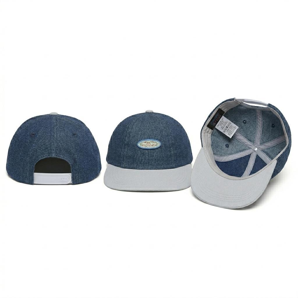 Minnies' & Mimi Base Ball Cap with Plastic Strap White  (FOR BABY AND KIDS) 1pcs