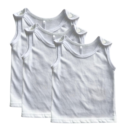 Minnies' & Mimi Sando Sabrina Cut Button Top for New Born Infant 3Pcs Available in White, Green, Blue And Yellow Sizes Small Medium Large,Xsmall