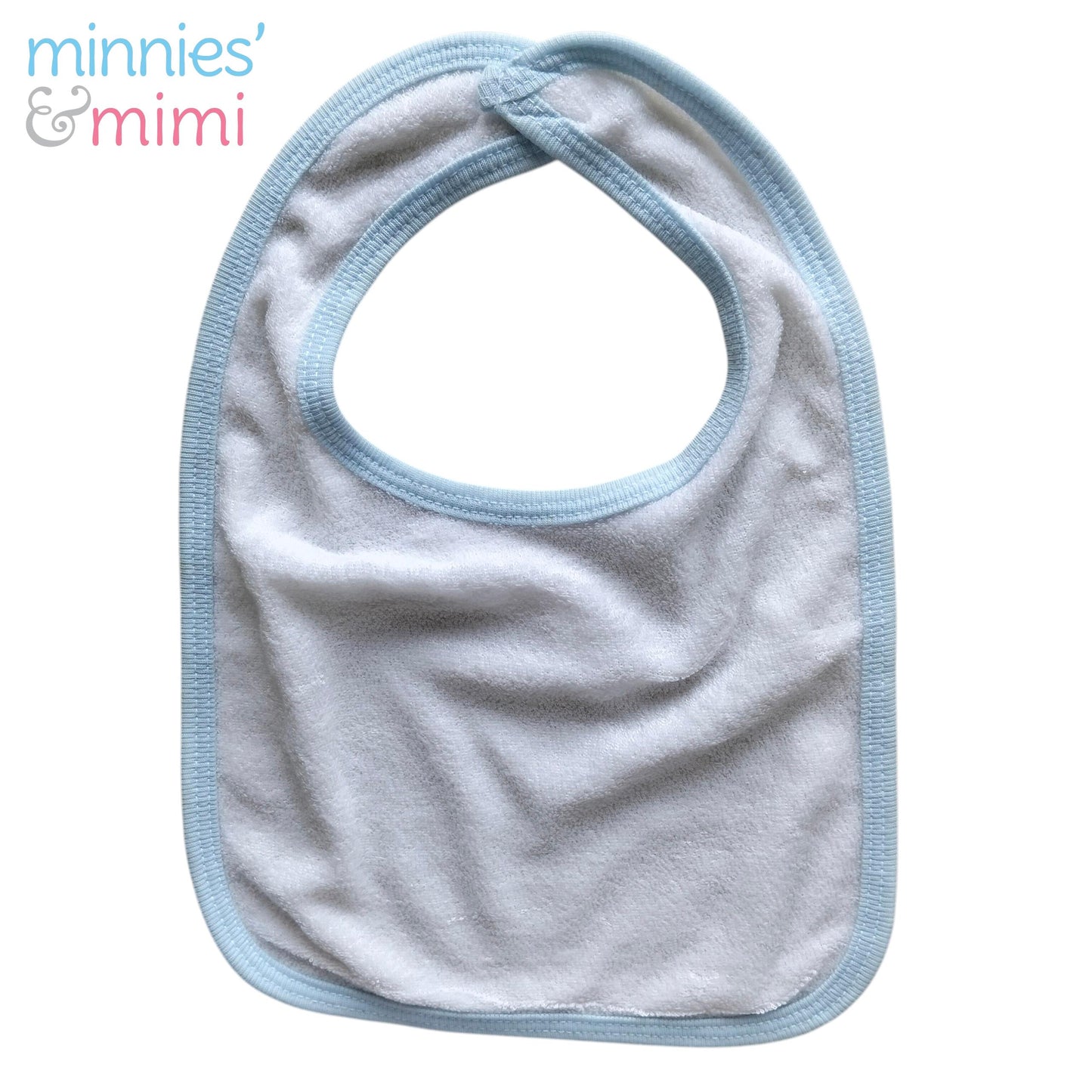 Minnies' & Mimi Cotton Towellette Bibs w/ Button for Newborns, Infants, Toddlers (0–6 Months) (6–12 Months) (1–3 Years) Available W,WP,WB 1pcs