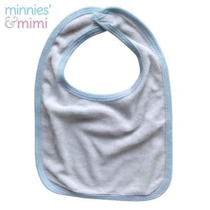 Minnies' & Mimi Cotton Towellette Bibs w/ Button for Newborns, Infants, Toddlers (0–6 Months) (6–12 Months) (1–3 Years) Available W,WP,WB 1pcs