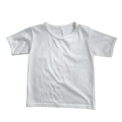 Minnies' & Mimi T-Shirt Button Short Sleeves For New Born Infant 1Pcs Color White Available in Medium and Large