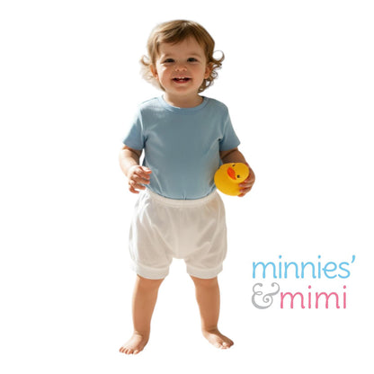 Minnies' & Mimi Stretchable Cotton Shorts with White Cuffs for toddlers 3 months to 24 months (2 years) by 1pcs Available S,M,L