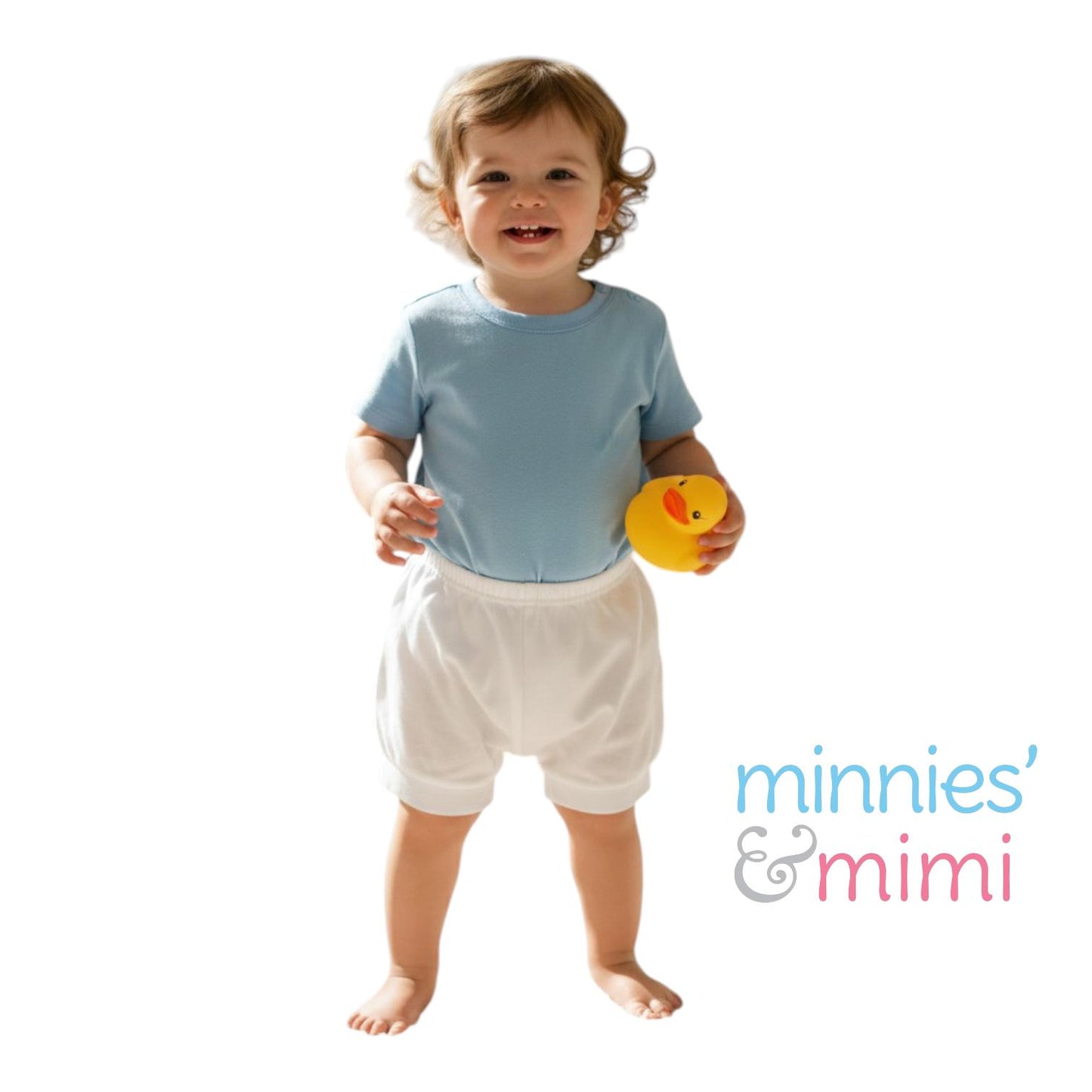 Minnies' & Mimi Stretchable Cotton Shorts with White Cuffs for toddlers 3 months to 24 months (2 years) by 3pcs Available S,M,L