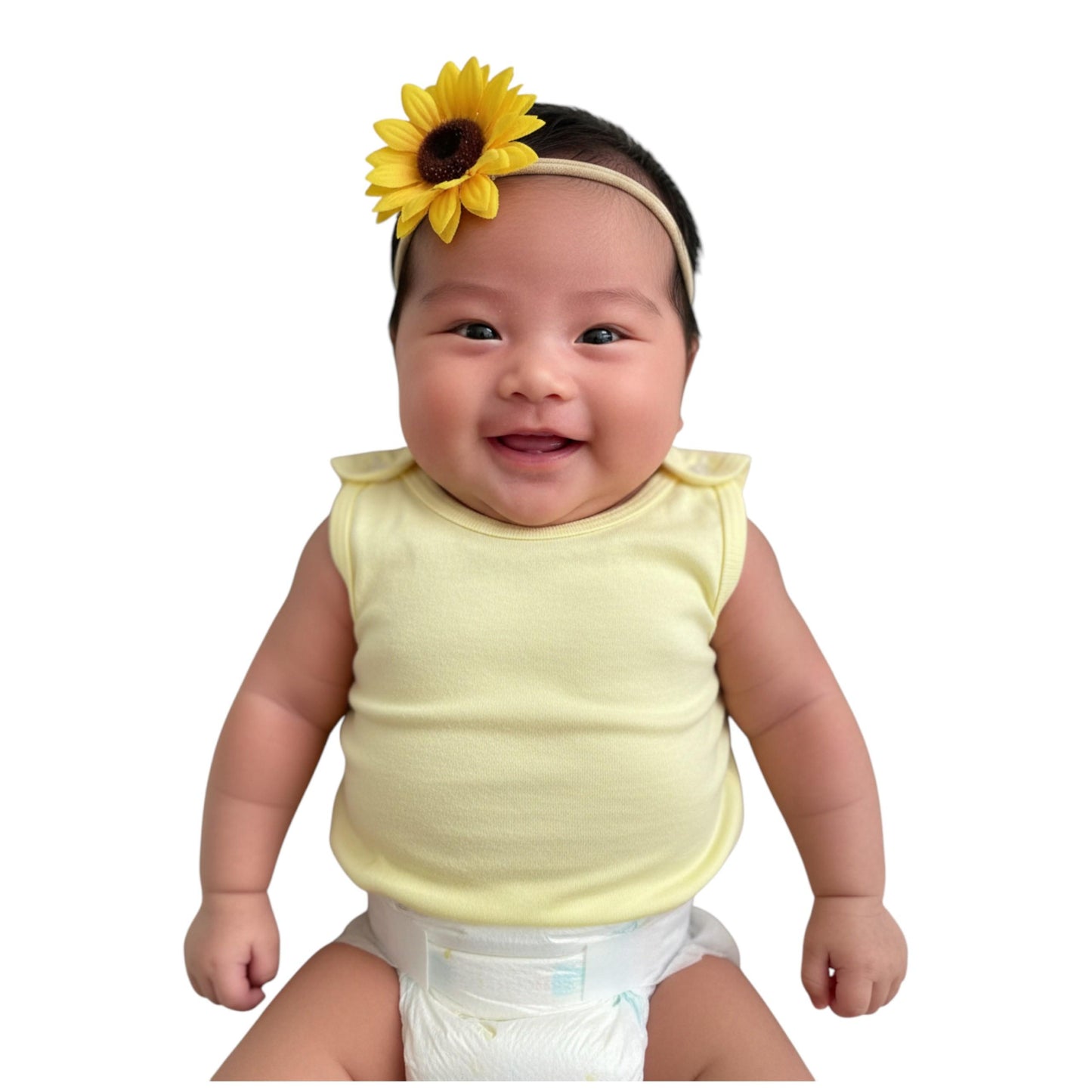 Minnies' & Mimi Sando Sabrina Cut Button Top for New Born Infant 3Pcs Available in White, Green, Blue And Yellow Sizes Small Medium Large,Xsmall
