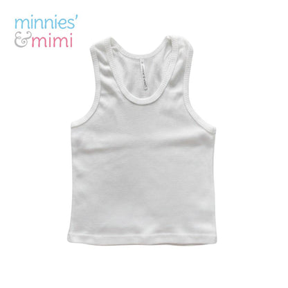 Minnies' & Mimi stretchable Sando Boxer Design White Color for Babies 6 Months to 3 Yrs old by 1 pcs Available in Sizes S M L