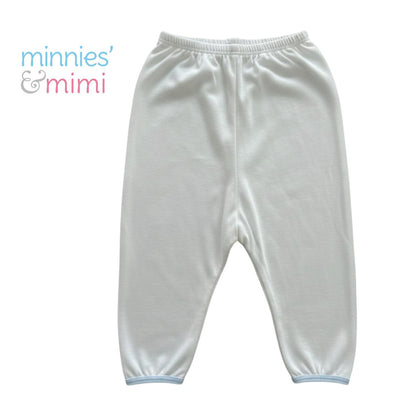 Minnies' & Mimi Cotton New Born Pajama Bottoms For 0-6 Months Available in White, Mint Green, Blue, Yellow and Pink