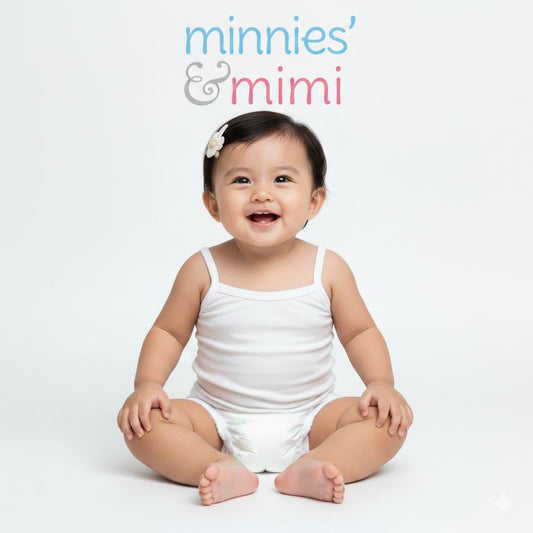 Minnies' & Mimi White Panty with Ribbon w/ Single Fagoting for (6m-12months) Available sizeS/M/L1pcs