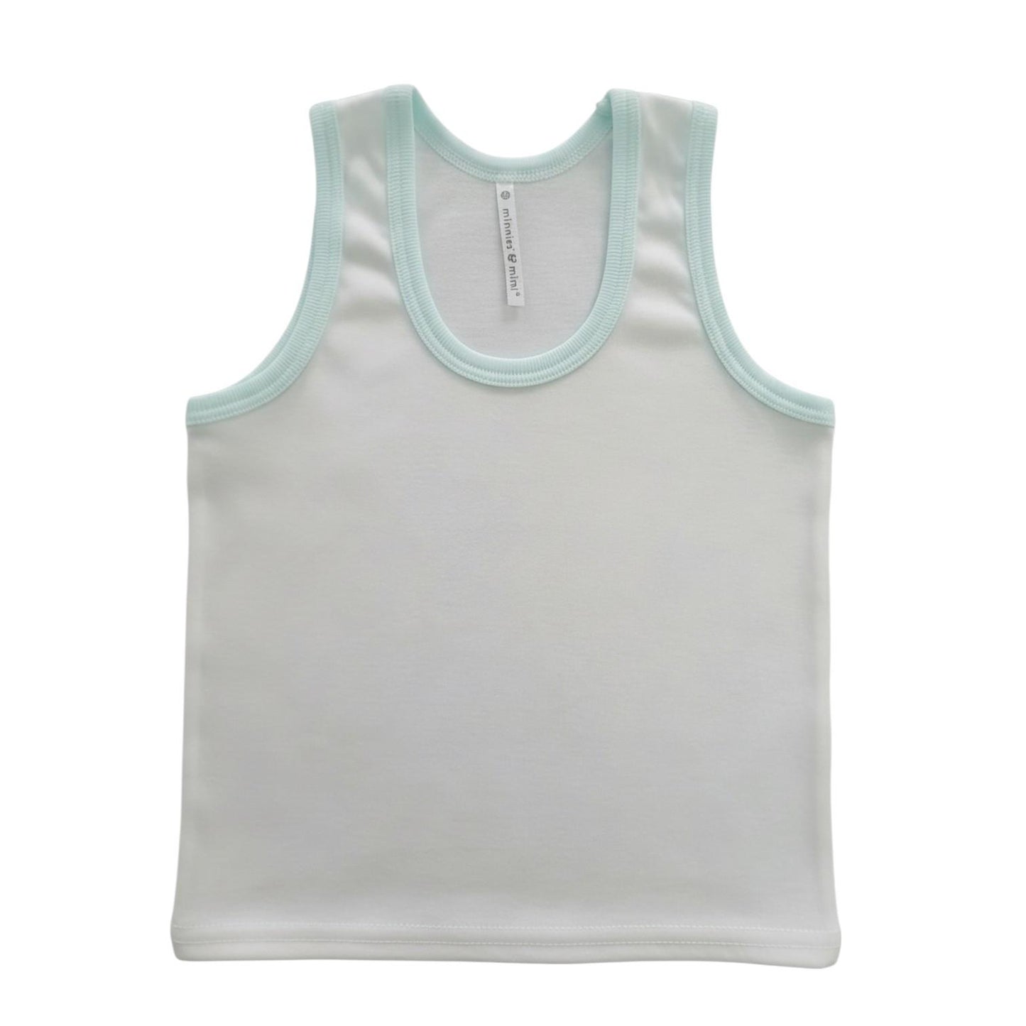 Minnies' & Mimi Cotton Sando for Toddler Available in White, Mint Green and Blue Sizes Small Medium Large