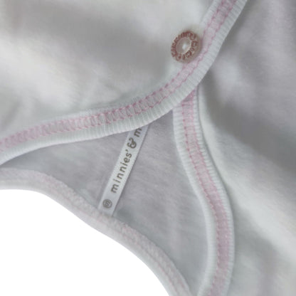 Minnies' & Mimi Front Button Down Long Sleeves with Lettuce Intricacies 3Pcs for New Born Infant 0-3 Months Available in Yellow and Pink Sizes Small Medium Large