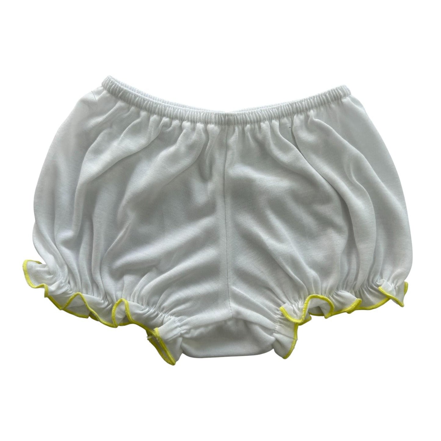 Minnies' & Mimi Cotton Boxer Panty with Lettuce For Toddlers 6 Months to 2 Years Old Available in Yellow or Pink Size Small Medium Large