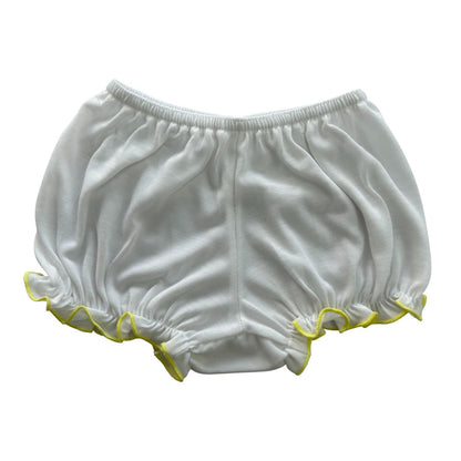 Minnies' & Mimi Cotton Boxer Panty with Lettuce For Toddlers 6 Months to 2 Years Old Available in Yellow or Pink Size Small Medium Large