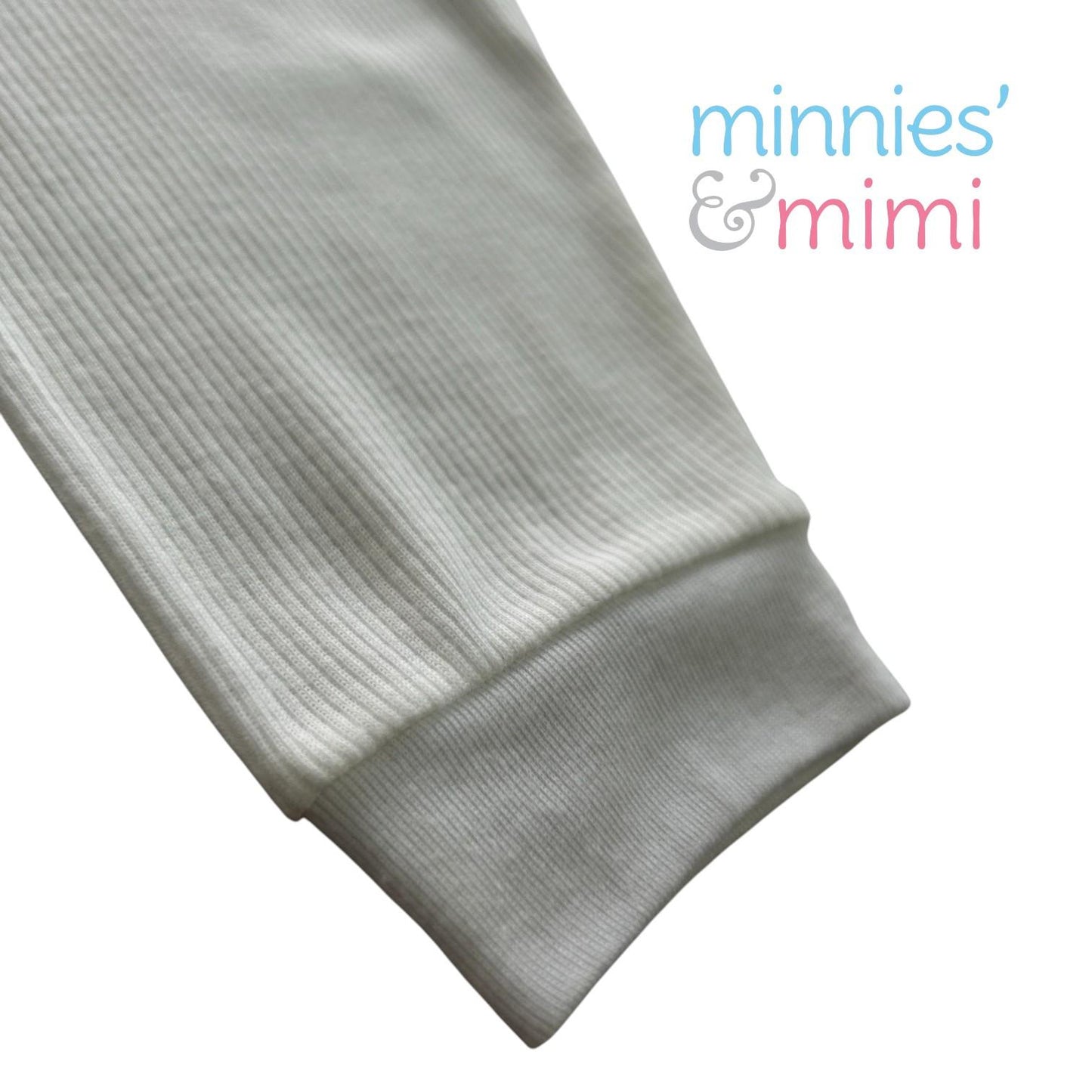 Minnies' & Mimi Cotton Stretchable White Pajama with Cuffs for Toddler 6 Months to 2 Years Old by 3pcs or 1pcs Available in Small Medium and Large
