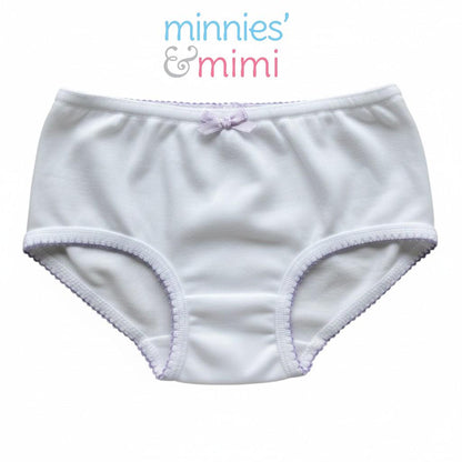 Minnies & Mimi White Panty w/ Single Fagoting Design With Ribbon for (12M-3Y)Available Size S/M/L 1pcs per order