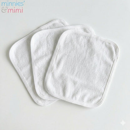 Minnies' & Mimi Cotton Towelette Face Towel for Newborns, Infants, Toddlers (0–6 Months) (6–12 Months)(1–3 Years) Available W,WP,WB 3pcs