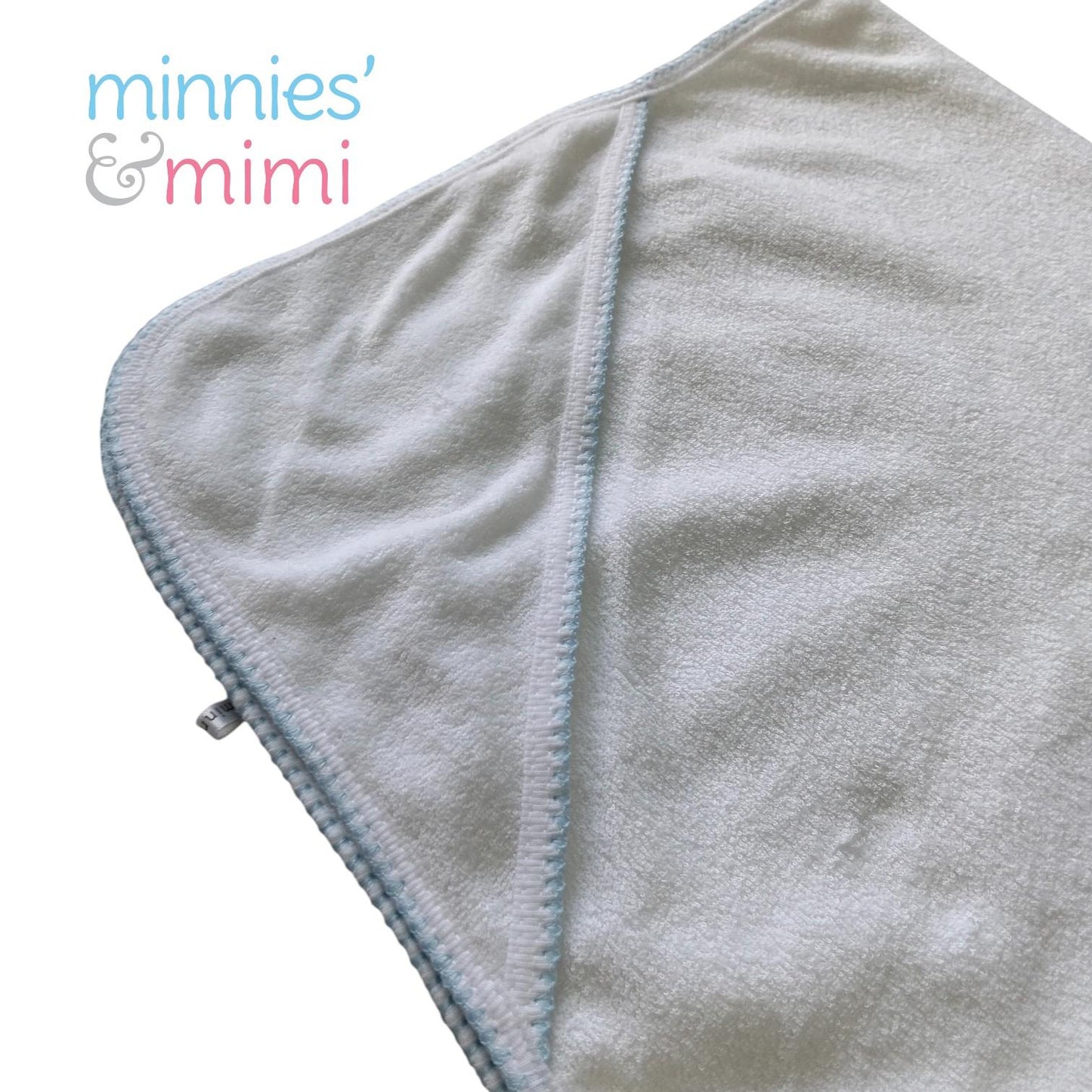 Minnies' & Mimi Cotton Bath Towel with Scallop 27 Inches x 27 Inches Available in Pink or Blue