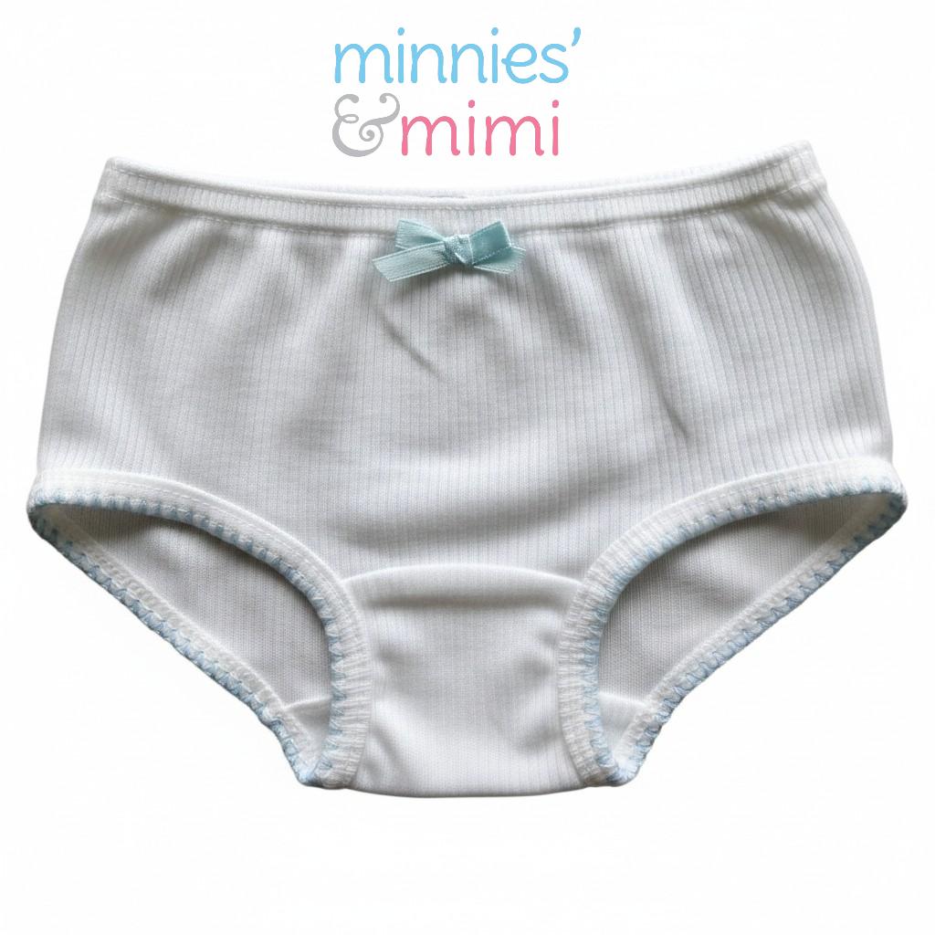 Minnies & Mimi White Stretchable Panty w/ Scallop Design with Ribbon for (12M-3Y) old available Size S/M/L by 1pcs