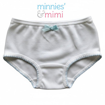 Minnies & Mimi White Stretchable Panty w/ Scallop Design with Ribbon for (12M-3Y) old available Size S/M/L by 1pcs