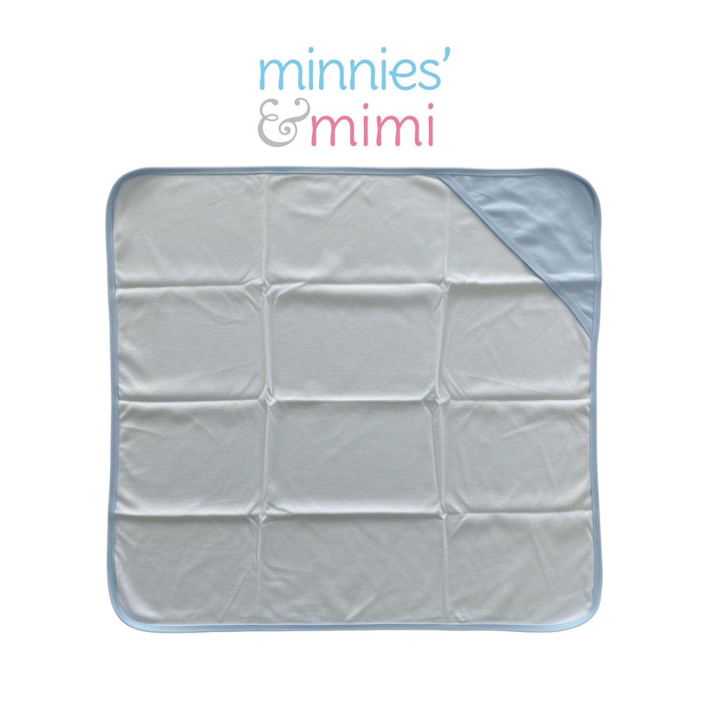 Minnies' & Mimi Cotton Receiving Blanket 27 inches x 27 Inches 68.58cm by 68.58cm for New Born Infant 0-6 Months Available in White, Pink, Blue, Yellow and Mint Green Colors