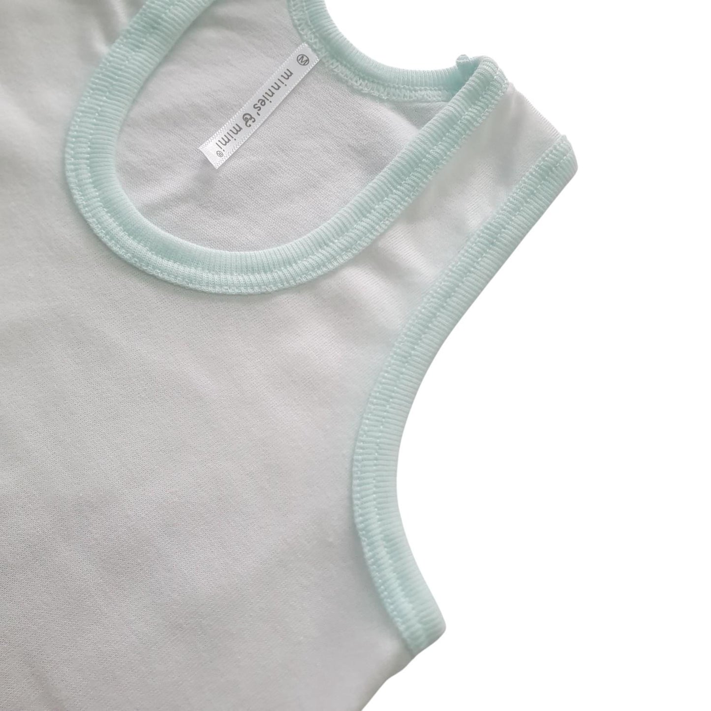 Minnies' & Mimi Cotton Sando for Toddler Available in White, Mint Green and Blue Sizes Small Medium Large