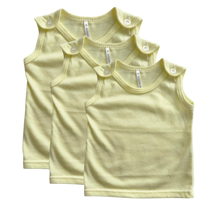 Minnies' & Mimi Sando Sabrina Cut Button Top for New Born Infant 3Pcs Available in White, Green, Blue And Yellow Sizes Small Medium Large,Xsmall