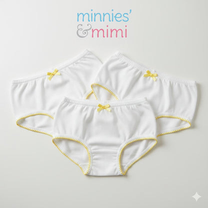 Minnies & Mimi White Panty w/ Single Fagoting Design with the Ribbon for (12M-3Y)Available Size S/M/L 3pcs per order