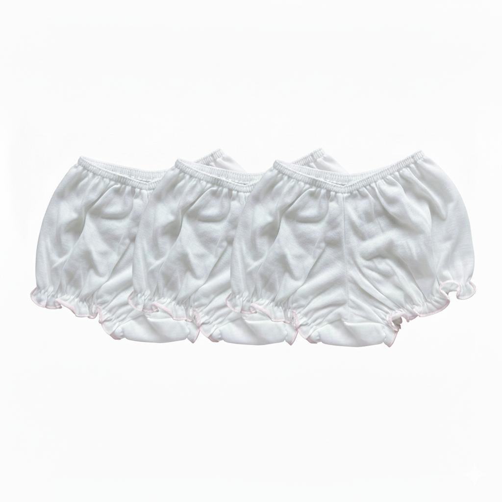 Minnies' & Mimi Lettuce Edge Baby Panty 0-24 Month 3Pcs Available color White Pink, White Yellow and Pink, Yellow Size S M L