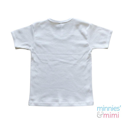 Minnies' & Mimi Ultra-Soft Stretchable White U-Neck T-shirt for Toddlers by 1-5 yrs old 3pcs (Sizes S-M-L)