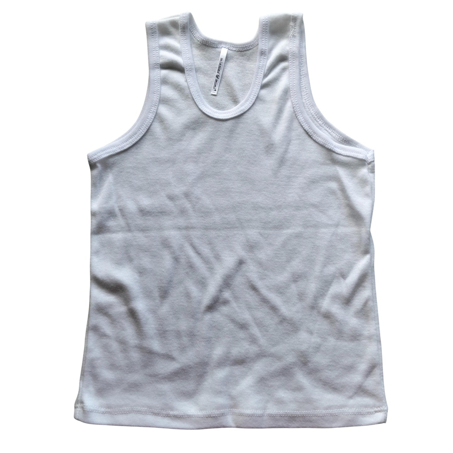 Minnies' & Mimi Stretchable Sando Tank Tops for Boys 1-2Yrs Blue/White Piping Free Size 3pcs per Order