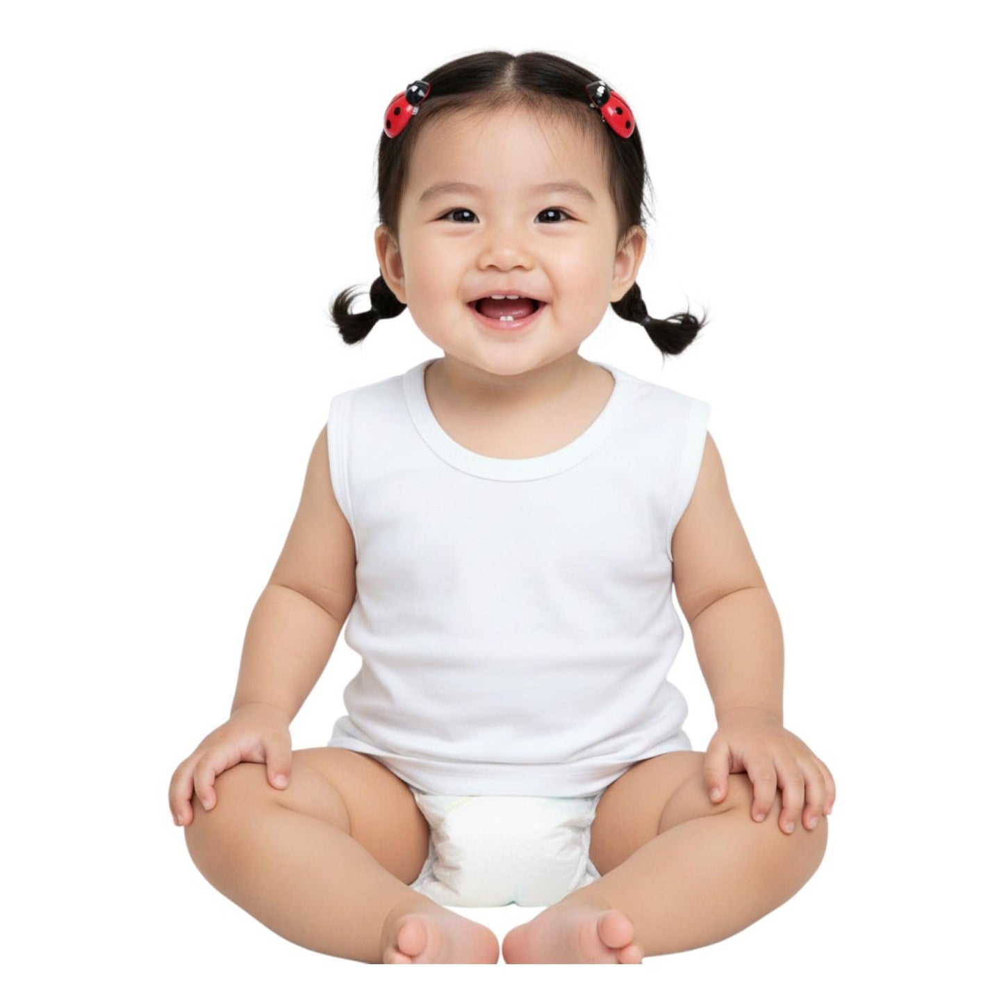 Sleeveless Muscles Shirt T-3000 Small Medium-Large Minnies' & Mimi for Toddler 6 Months to 2 Years Old Breathable Cotton Available in White , Blue and Mint Green