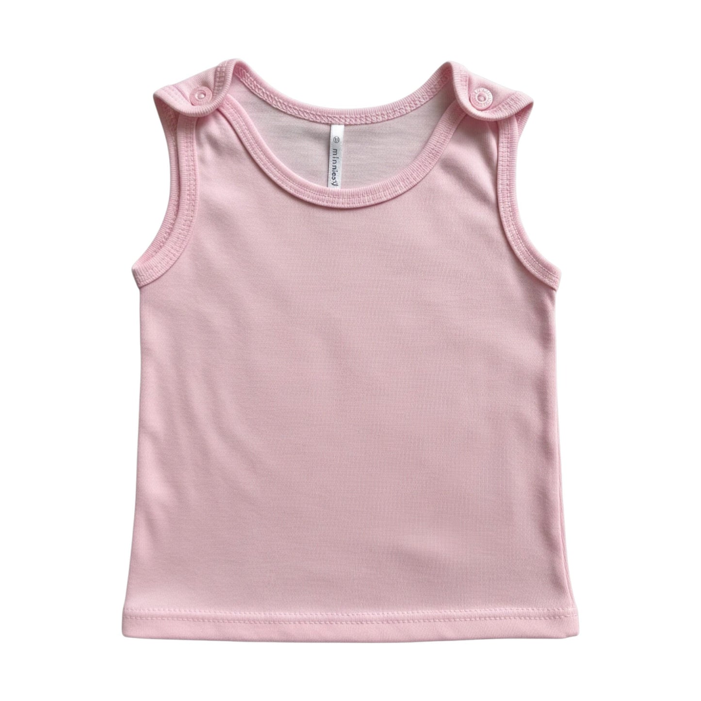 Minnies' & Mimi Sando Sabrina Cut Button Top for New Born Infant 1 Pc Available in White, Green, Blue And Yellow Sizes Small Medium Large