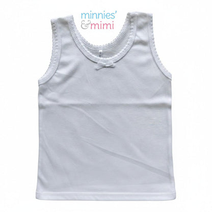 Minnies' & Mimi Single Knit Tank top Sando w/ Ribbon and Single Fagoting for Toddlers (6Mto 2Yrs Old) by 3Pcs avail.S/M/L
