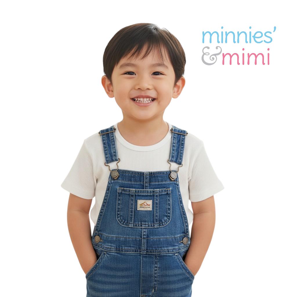 Minnies' & Mimi Ultra-Soft Stretchable White U-Neck T-shirt for Toddlers by 1-5 yrs old 3pcs (Sizes S-M-L)