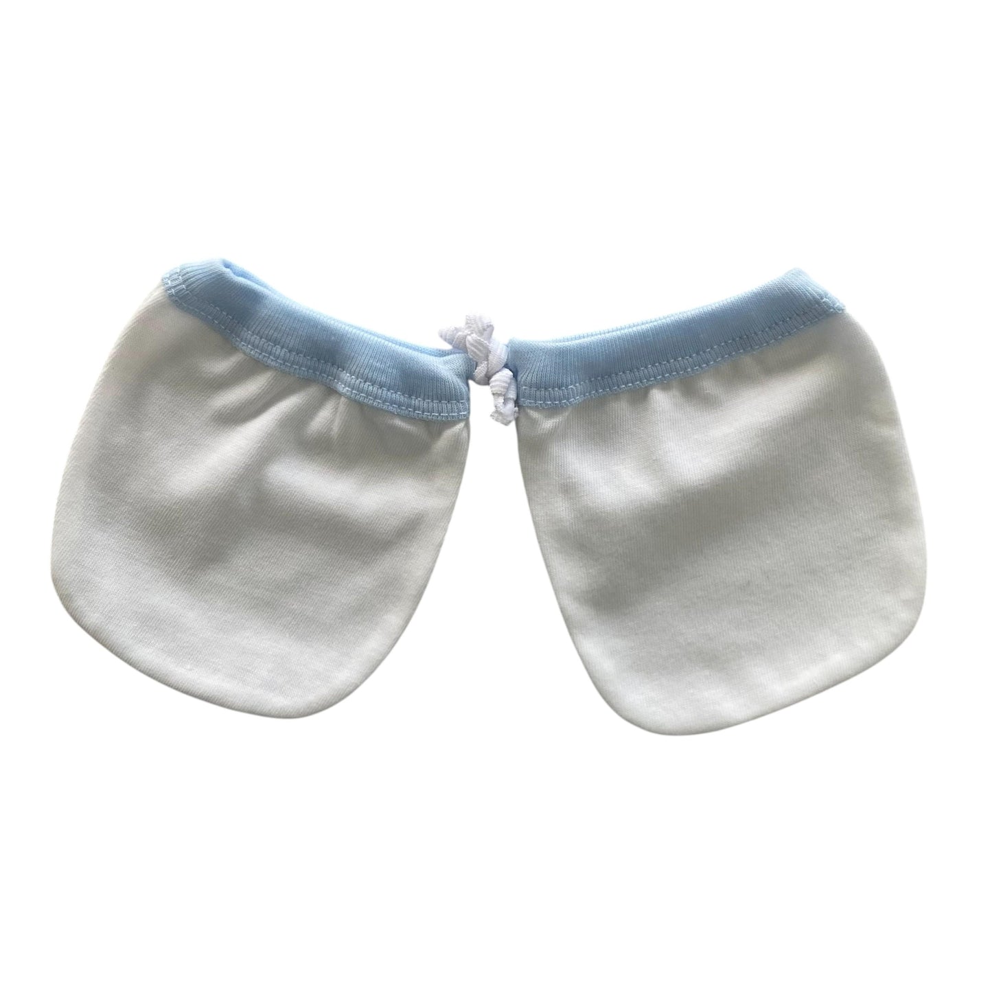 Minnies' & Mimi Cotton Mittens with Color Piping for Newborn Babies for 0-6 Months Available in W, WB, WP, WY,WM, P,B,Y,MG