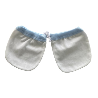 Minnies' & Mimi Cotton Mittens with Color Piping for Newborn Babies for 0-6 Months Available in W, WB, WP, WY,WM, P,B,Y,MG