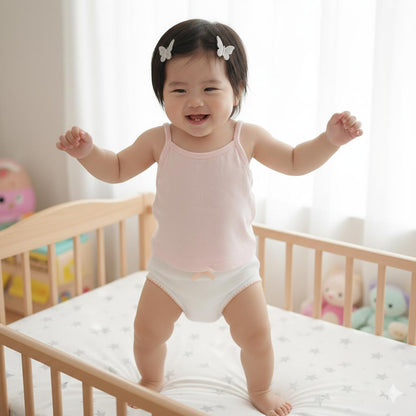 Minnies & Mimi White Stretchable Panty w/ Scallop Design with Ribbon for (12M-3Y) old available Size S/M/L by 3pcs