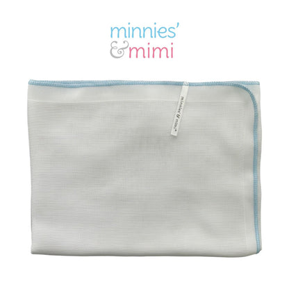 Minnies' & Mimi Cotton Gauze Diaper 42 cm Width x 95 cm Length Available in Blue Pink or White Boarder Lining Reusable