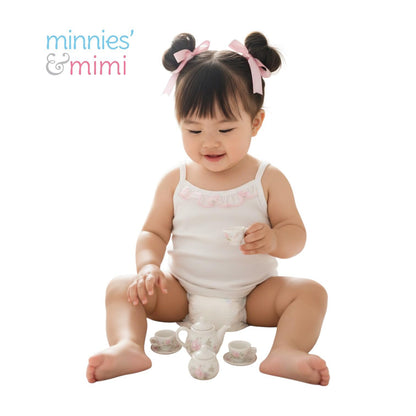 Minnies' & Mimi Tank Top Spaghetti Strap with Pink Ruffles for Toddlers 6 Months up to 2 Years of Age Available in Small Medium Large
