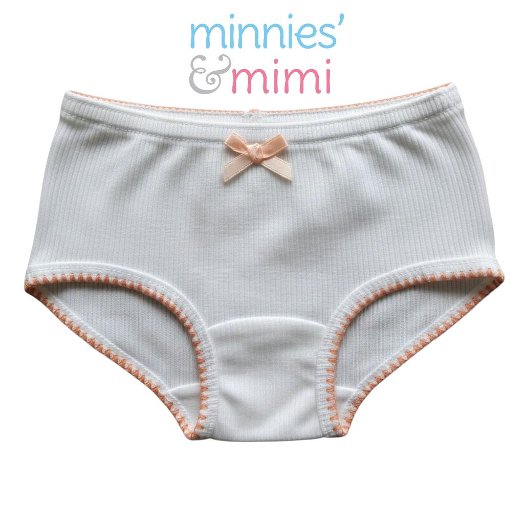 Minnies & Mimi White Stretchable Panty w/ Scallop Design with Ribbon for (12M-3Y) old available Size S/M/L by 1pcs