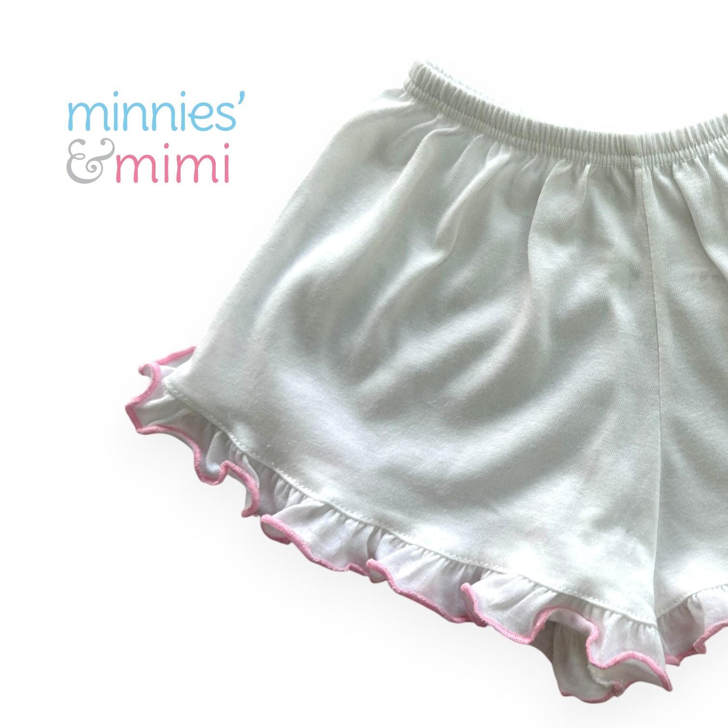 Minnies' & Mimi Cotton Shorts with Pink Ruffles for Toddlers 6 Months to 2 Years by 3pcs or by 1pc Available in Small Medium Large