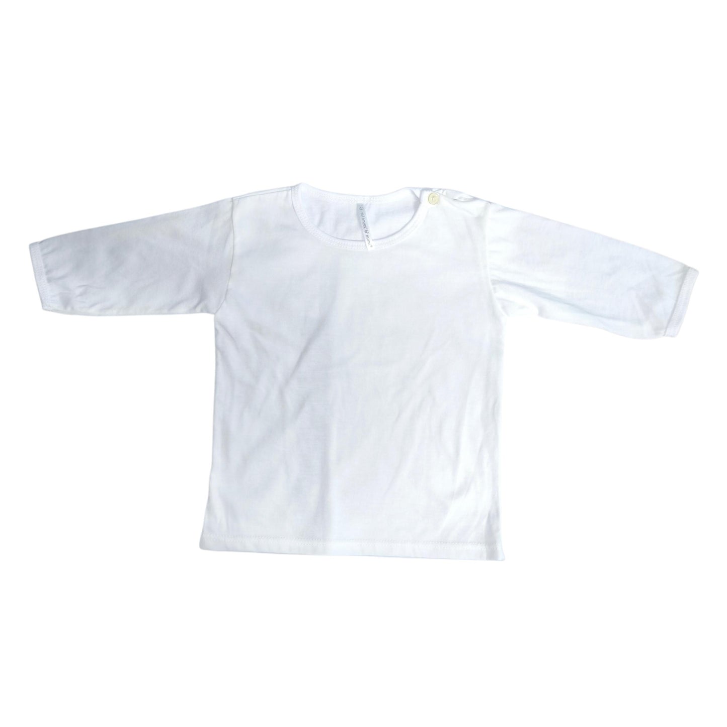 Minnies' & Mimi T-Shirt with Button Long Sleeves for New Born Infant 3pcs Color White Available in Medium and Large
